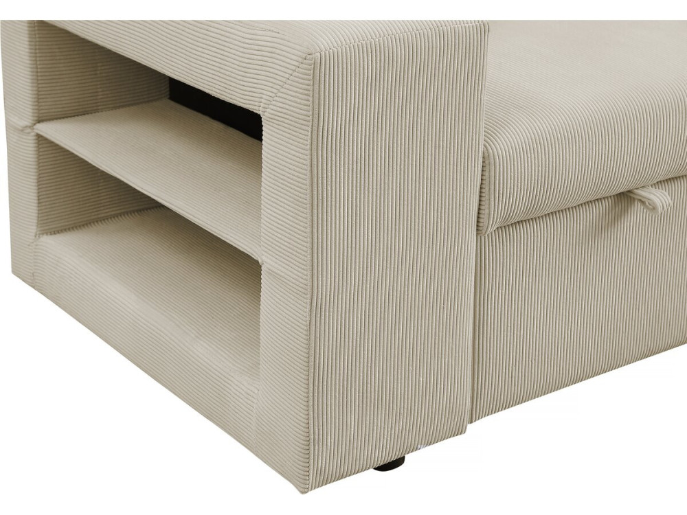 Axel convertible/reversible corduroy corner sofa - 3 seater - Beige
