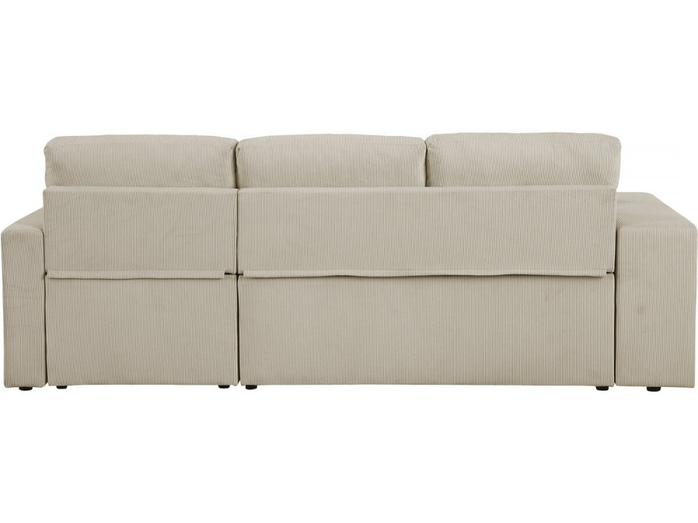 Axel convertible/reversible corduroy corner sofa - 3 seater - Beige