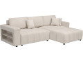 3-seater chenille fabric convertible corner sofa - "Trocadero" - Cream - Cream