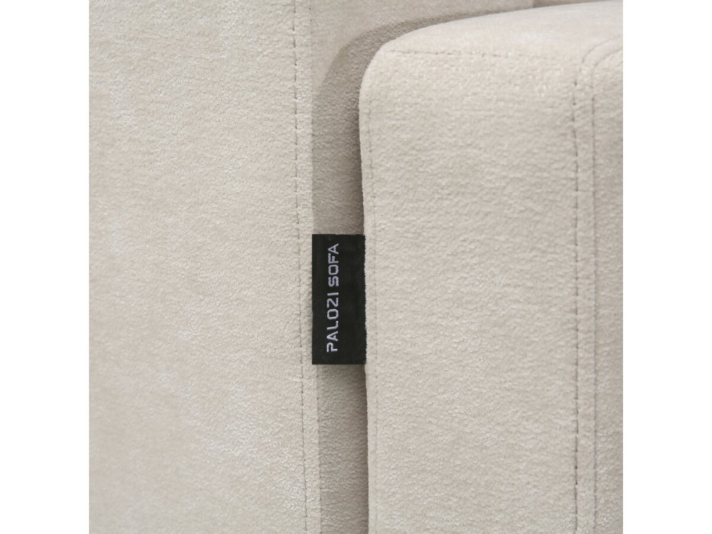 3-seater chenille fabric convertible corner sofa - "Trocadero" - Cream