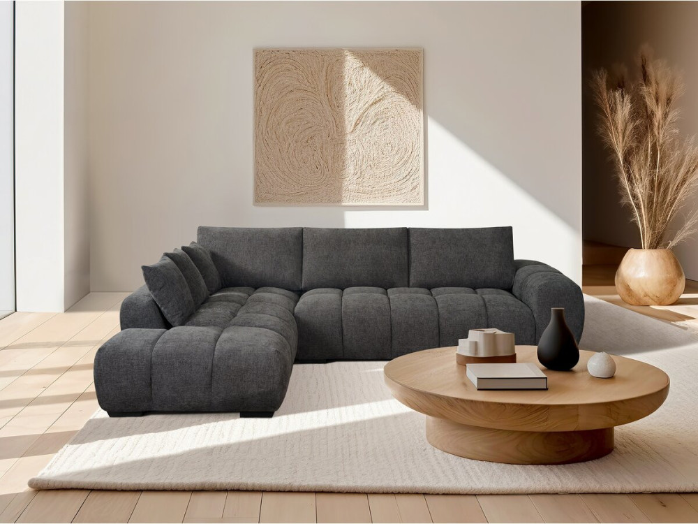 Monceau fabric corner sofa - 3 seats - Grey
