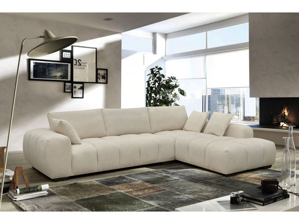 Monceau fabric corner sofa - 3 seats - Beige
