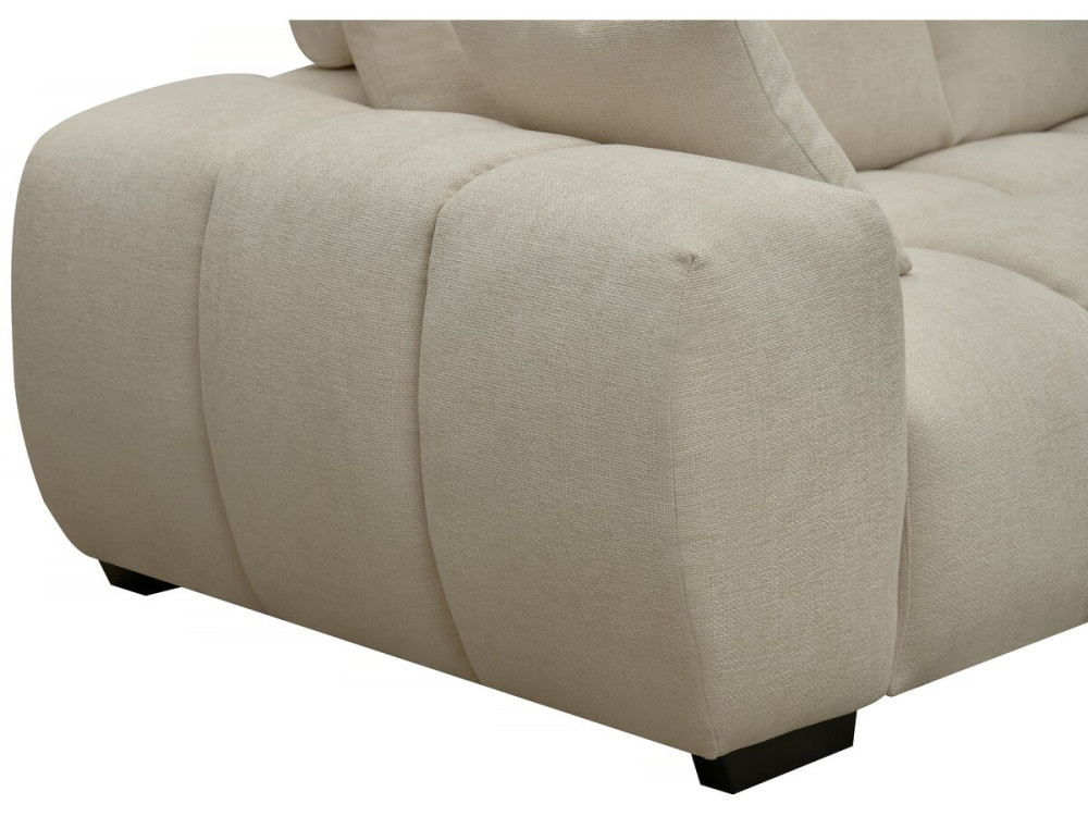 Monceau fabric corner sofa - 3 seats - Beige