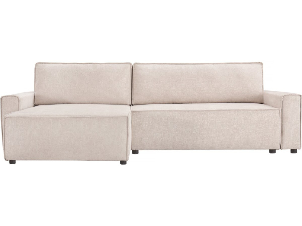 Montaigne" textured fabric corner sofa bed - 4 seater - Beige