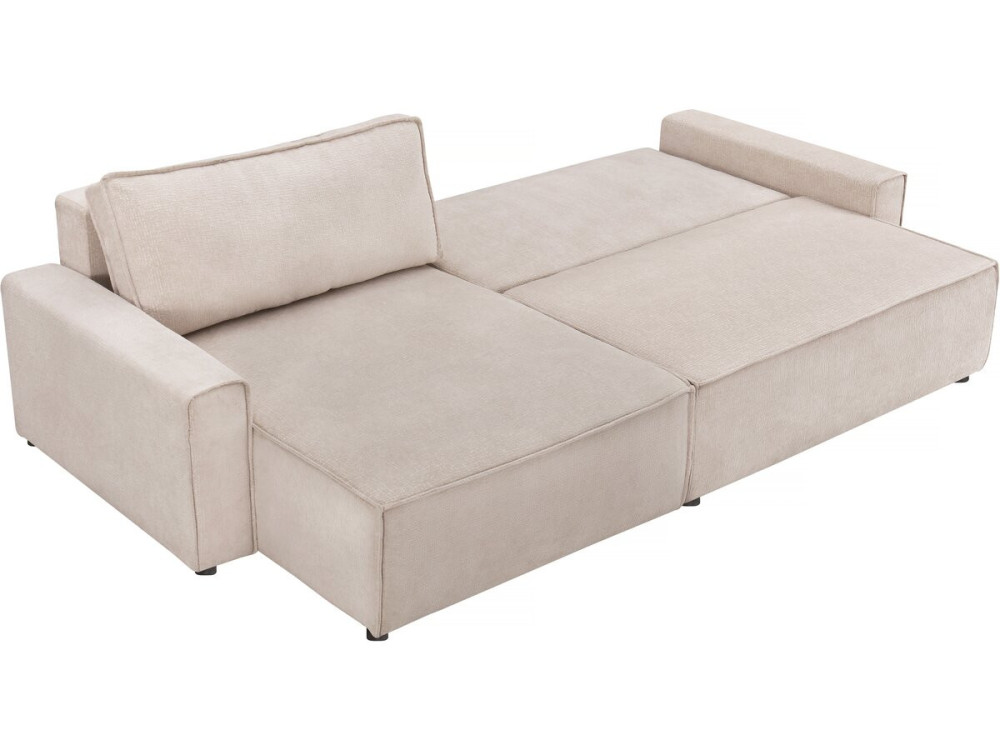 Montaigne" textured fabric corner sofa bed - 4 seater - Beige