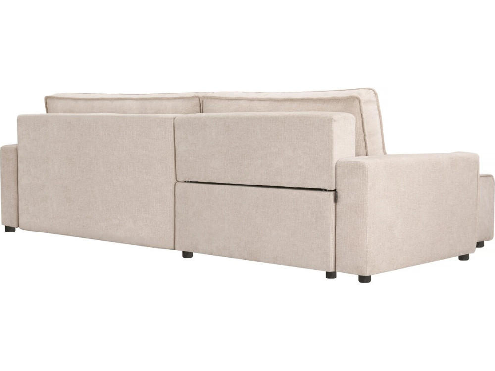 Montaigne" textured fabric corner sofa bed - 4 seater - Beige
