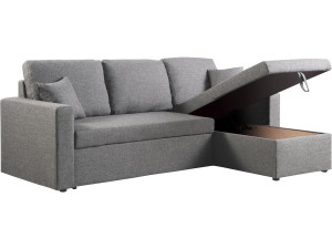 Alain II" corner convertible/reversible sofa with box - 3 seater - Light grey