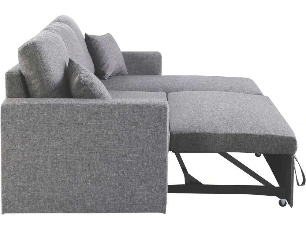 Alain II" corner convertible/reversible sofa with box - 3 seater - Light grey