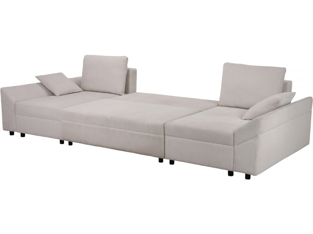 Vaugirard II panoramic corduroy corner sofa - 5 seats - Beige