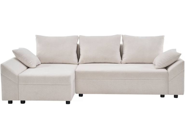 Vaugirard II" textured fabric convertible and reversible corner sofa - 3 seater - Beige