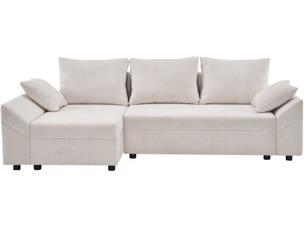 Vaugirard II" textured fabric convertible and reversible corner sofa - 3 seater - Beige