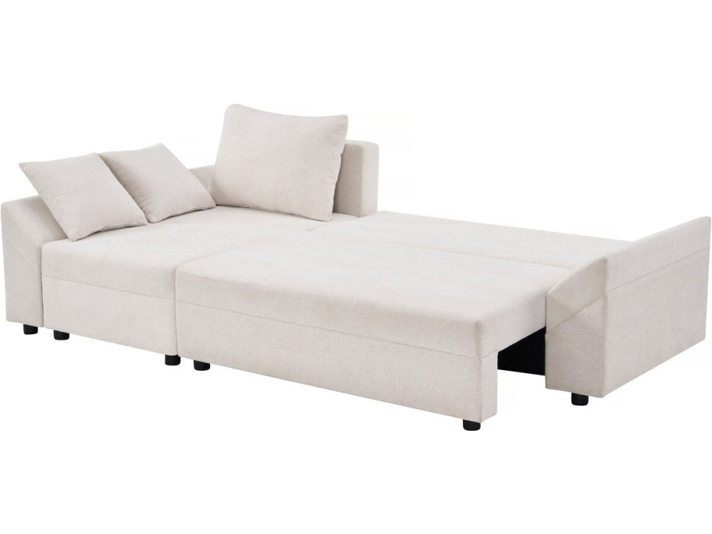 Vaugirard II" textured fabric convertible and reversible corner sofa - 3 seater - Beige