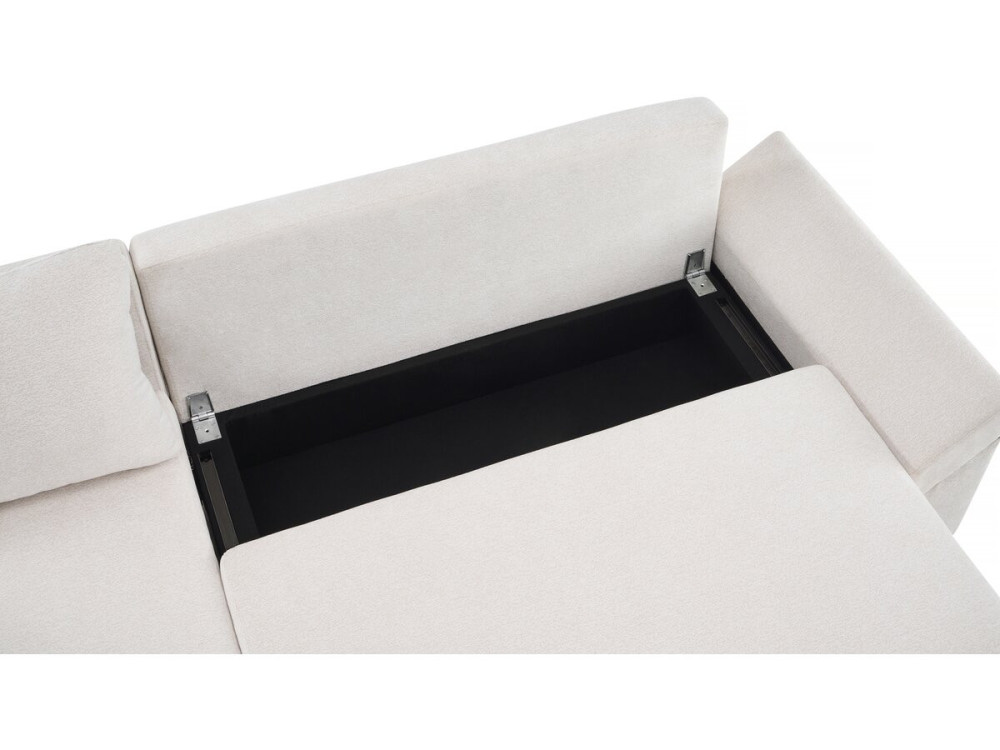 Vaugirard II" textured fabric convertible and reversible corner sofa - 3 seater - Beige