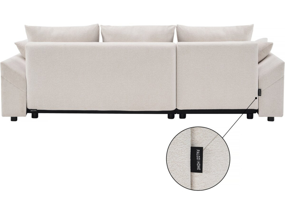 Vaugirard II" textured fabric convertible and reversible corner sofa - 3 seater - Beige