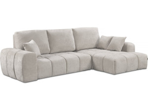 Verneuil" corner sofa bed in chenille fabric - 3 seater - Beige