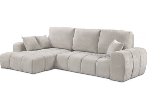 Left corner sofa bed in chenille fabric "Verneuil" - 3 seater - Beige