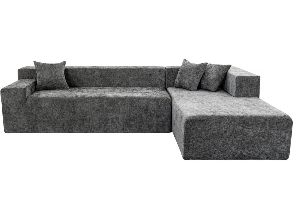 Tessaro" textured fabric corner sofa - 4 seater - Grey