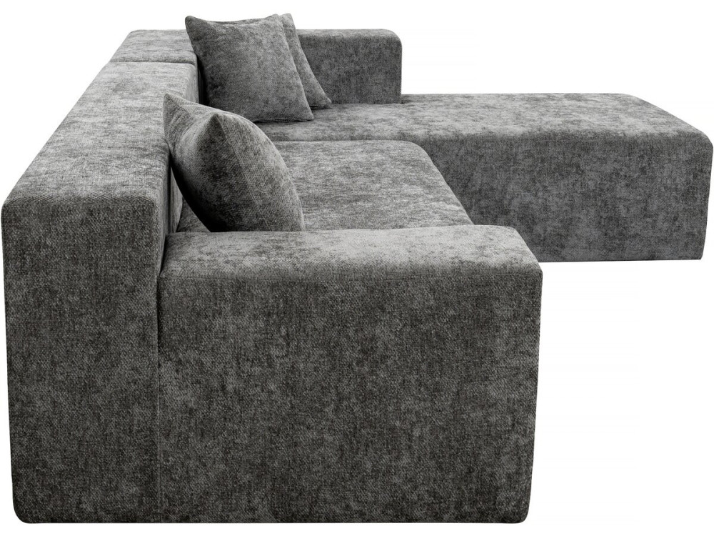 Tessaro" textured fabric corner sofa - 4 seater - Grey