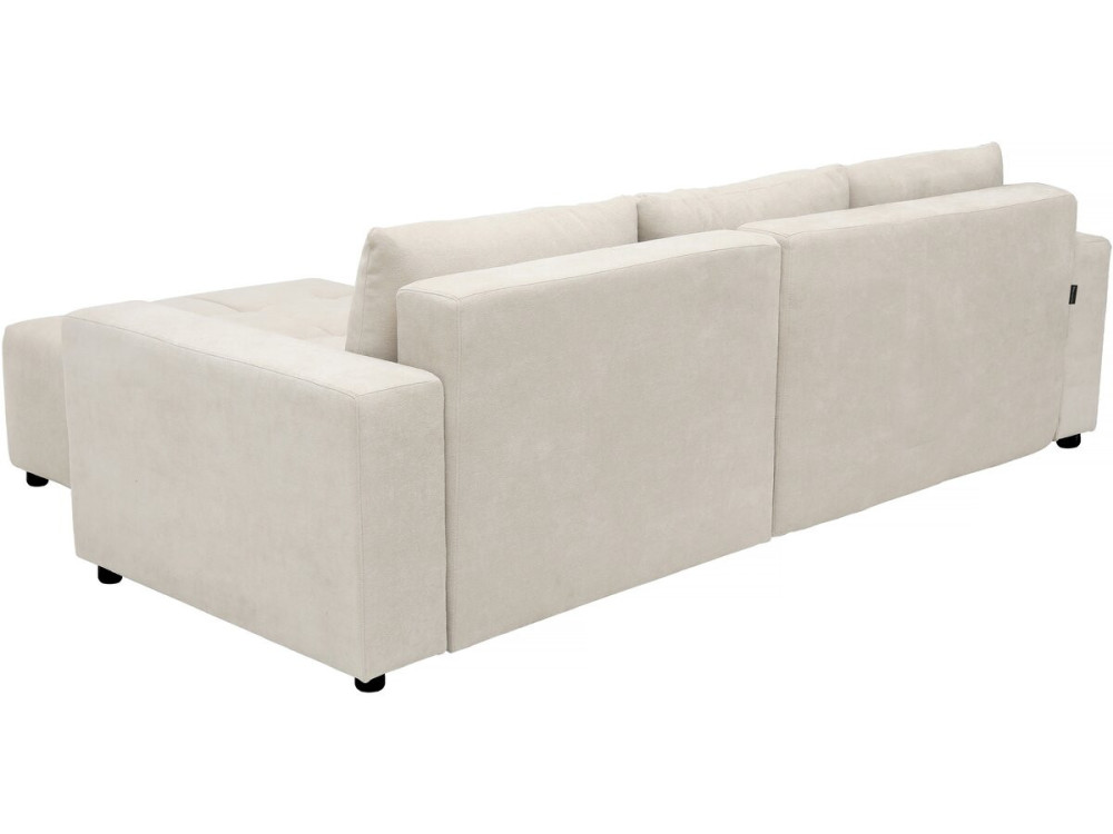 George" 4-seater bubble fabric corner sofa bed - Beige