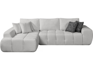 Sidonie" left corner sofa in bubble fabric - 4 seater - Grey