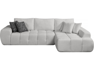 Sidonie" bubble fabric right corner sofa - 4 seater - Grey