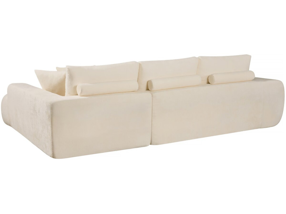 Sidonie" bubble fabric right corner sofa - 4 seater - Beige