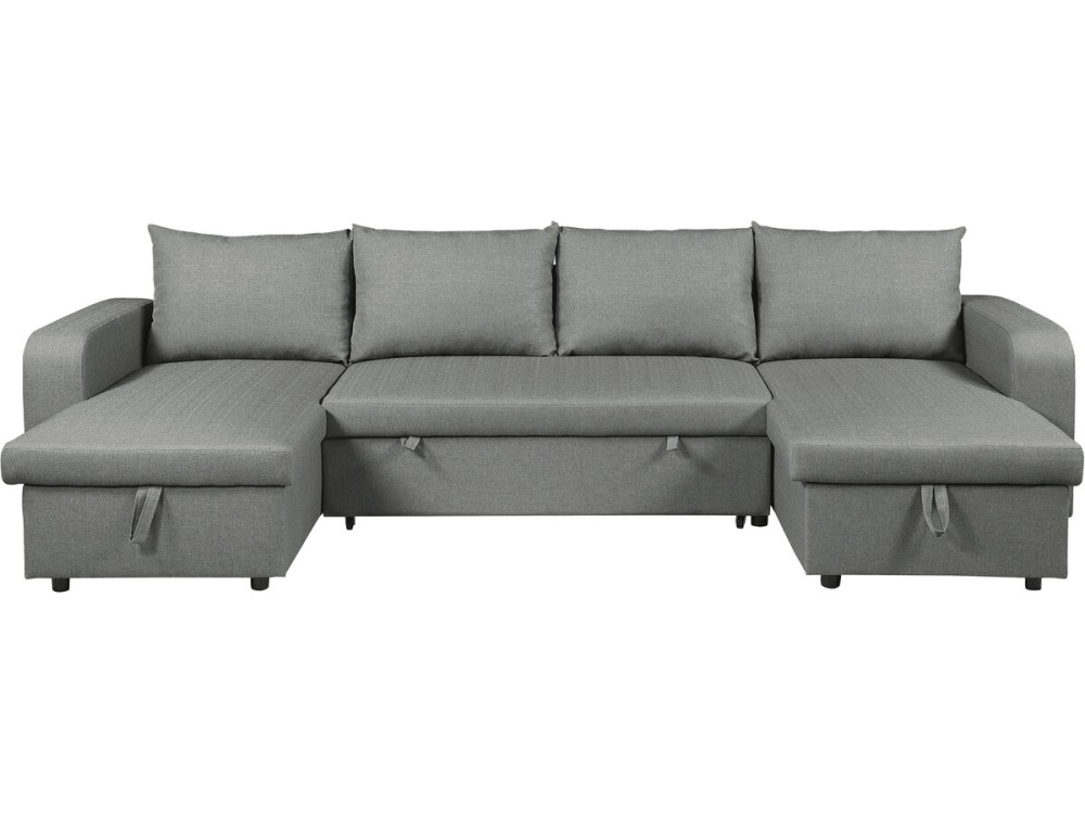 Victor" panoramic fabric corner sofa bed - 4 seater - Grey