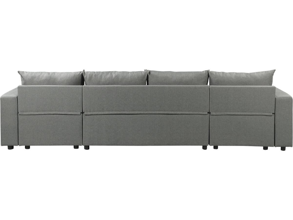 Victor" panoramic fabric corner sofa bed - 4 seater - Grey