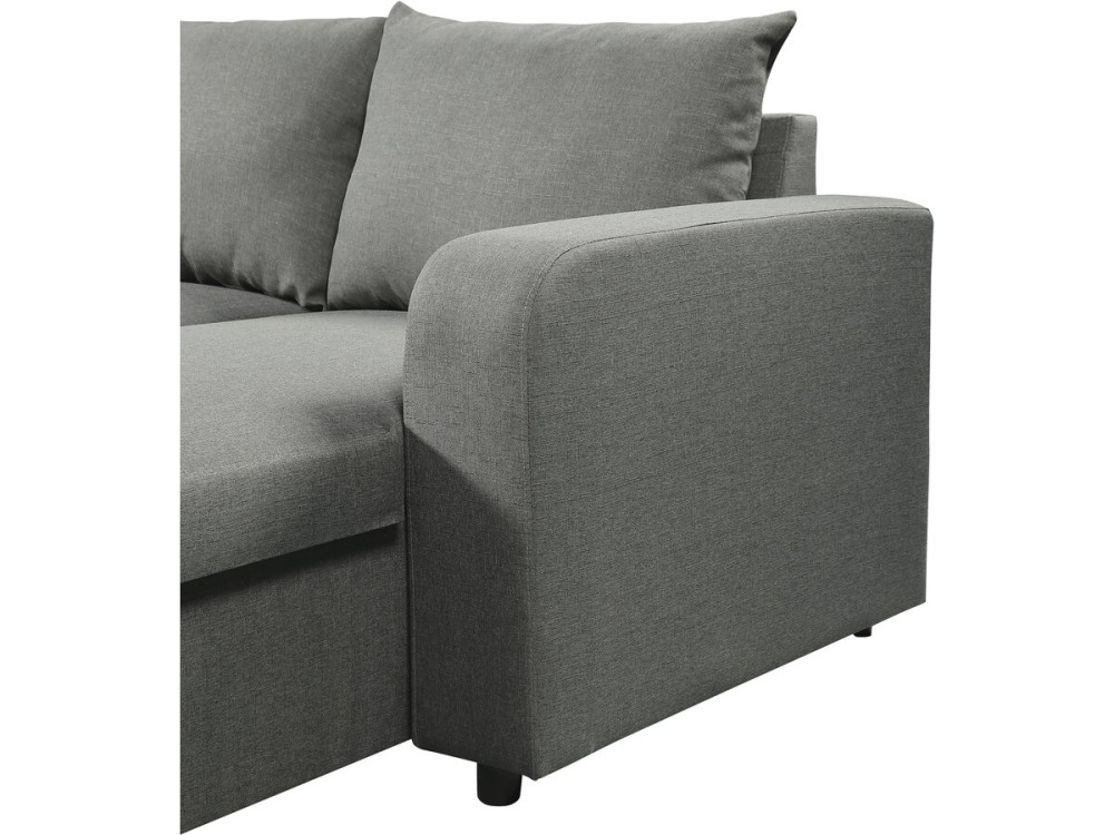 Victor" panoramic fabric corner sofa bed - 4 seater - Grey