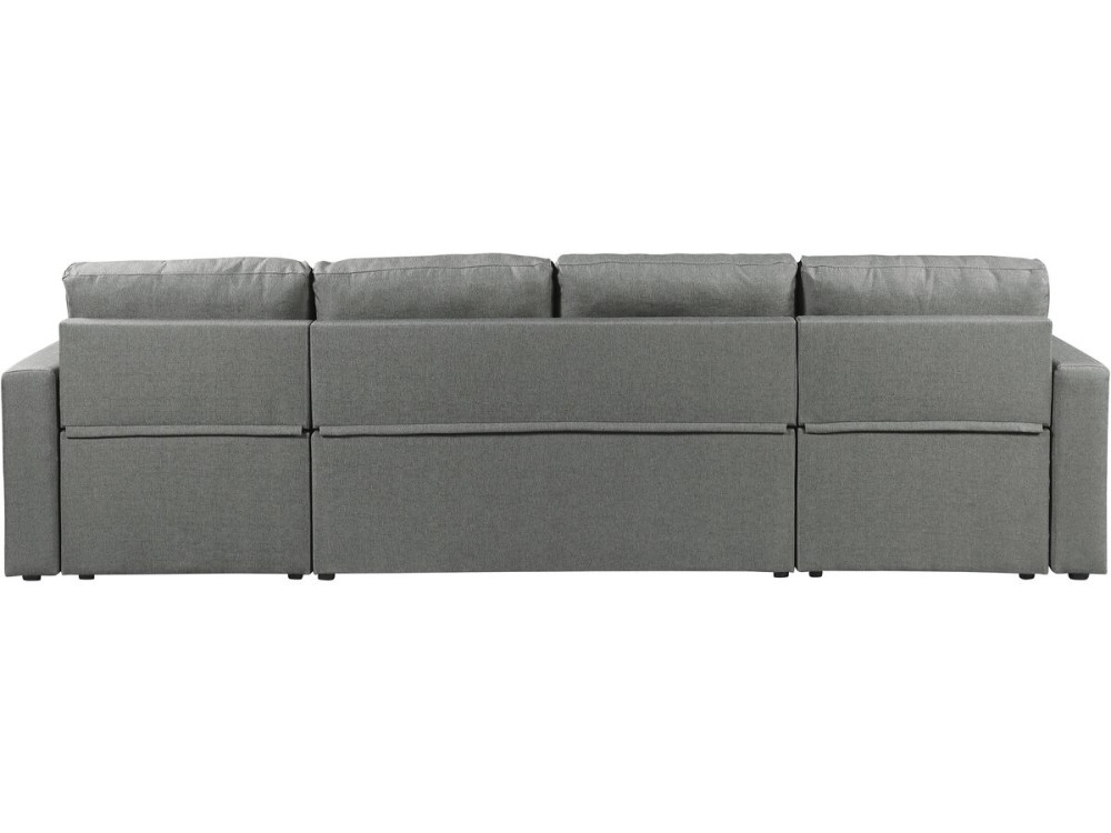 Alain" panoramic fabric corner sofa bed - 4 seater - Grey