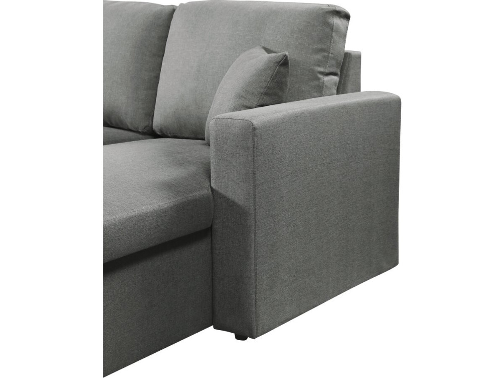 Alain" panoramic fabric corner sofa bed - 4 seater - Grey