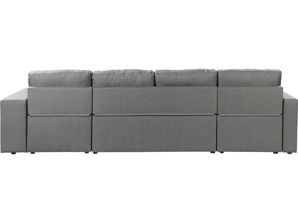 Axel" panoramic fabric corner sofa bed - 4 seater - Grey