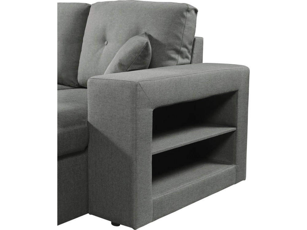 Axel" panoramic fabric corner sofa bed - 4 seater - Grey
