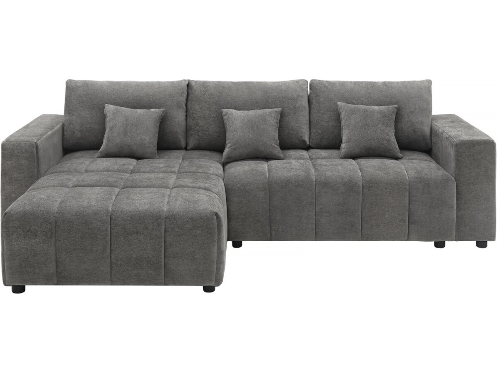 Reversible/convertible fabric corner sofa - "George" - 4 seater - Grey