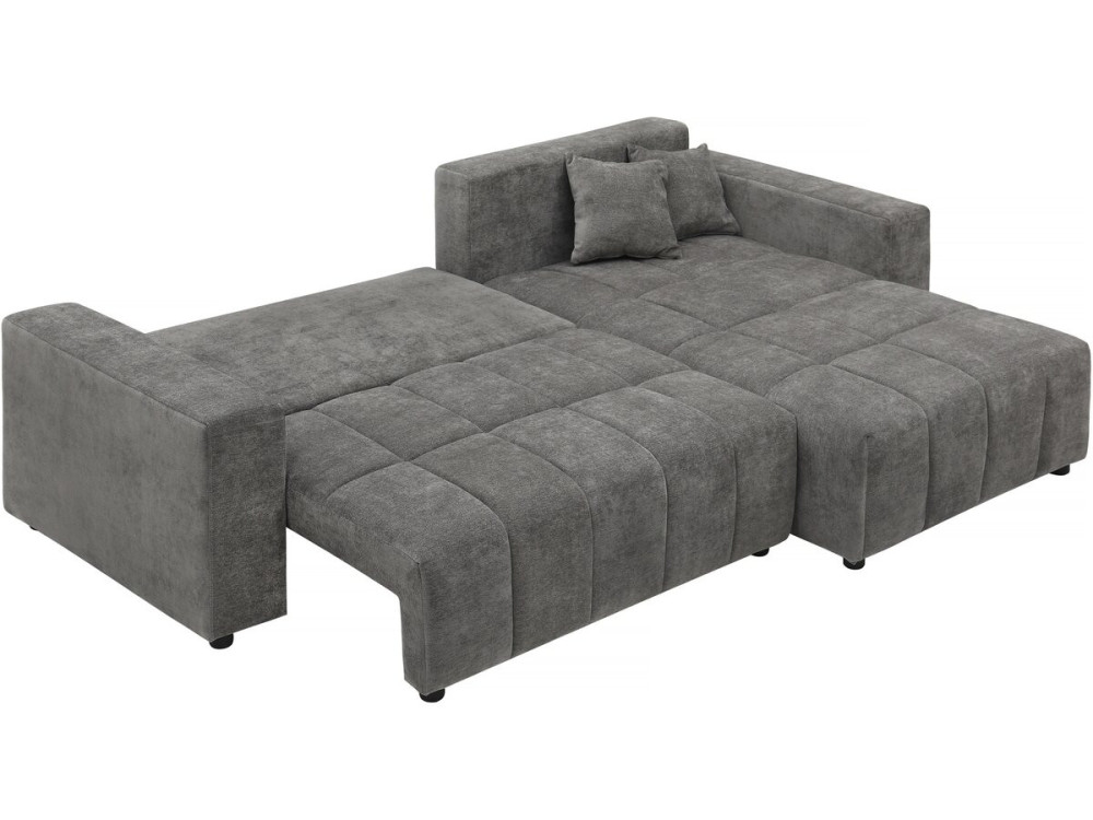 Reversible/convertible fabric corner sofa - "George" - 4 seater - Grey