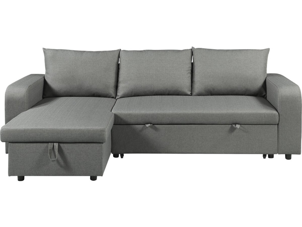 Victor" fabric reversible/convertible corner sofa - 3 seater - Grey