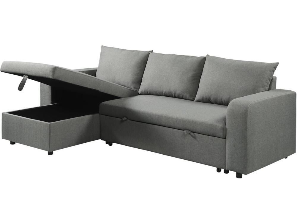 Victor" fabric reversible/convertible corner sofa - 3 seater - Grey