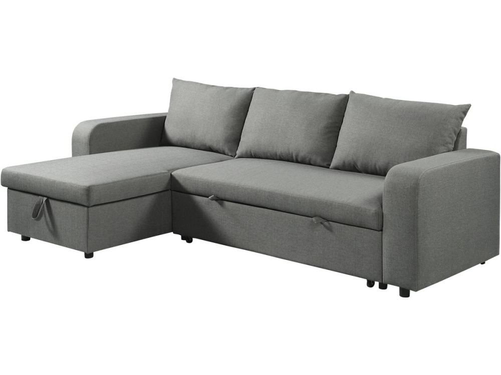 Victor" fabric reversible/convertible corner sofa - 3 seater - Grey