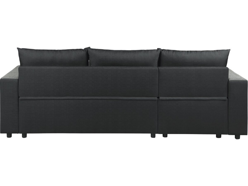 Victor" fabric reversible/convertible corner sofa - 3 seater - Black