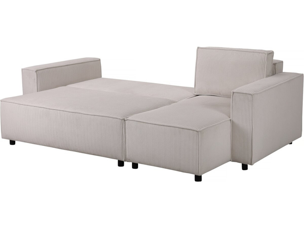 Montaigne S" corduroy corner sofa - 3 seater - Beige