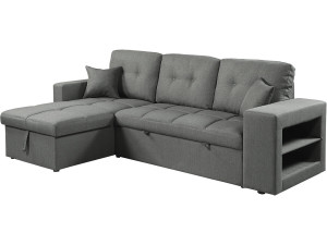 Axel" bubble fabric corner convertible/reversible sofa - 3 seater - Grey