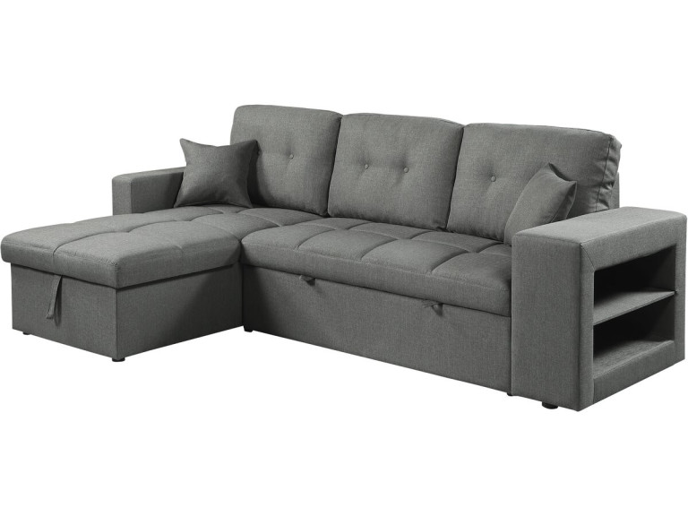 Axel" bubble fabric corner convertible/reversible sofa - 3 seater - Grey
