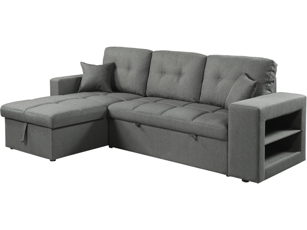 Axel" bubble fabric corner convertible/reversible sofa - 3 seater - Grey