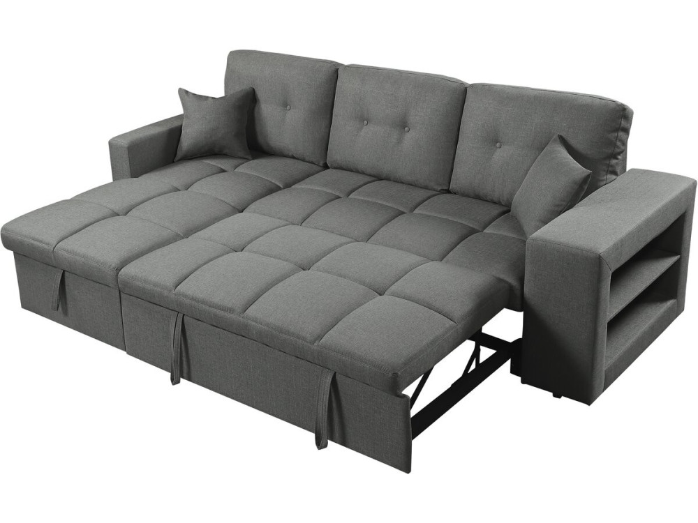 Axel" bubble fabric corner convertible/reversible sofa - 3 seater - Grey