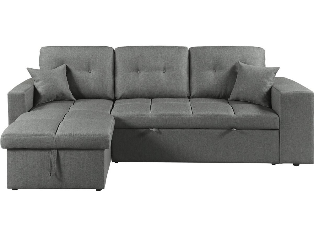 Axel" bubble fabric corner convertible/reversible sofa - 3 seater - Grey