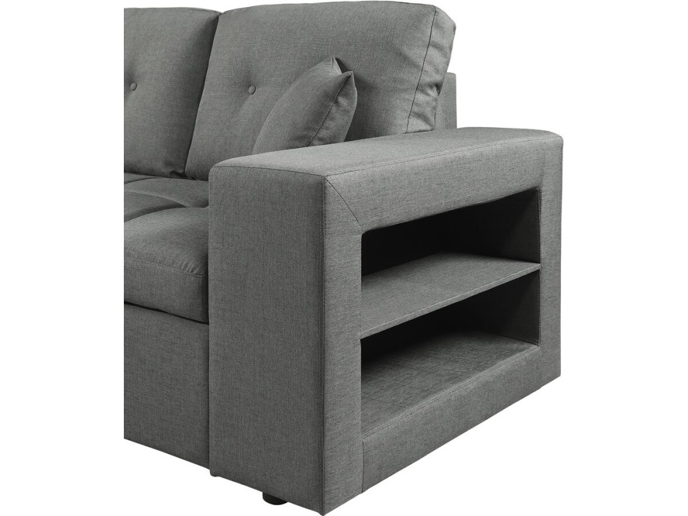 Axel" bubble fabric corner convertible/reversible sofa - 3 seater - Grey