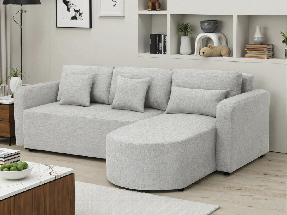 Charles" fabric convertible and reversible corner sofa - 3 seater - Grey