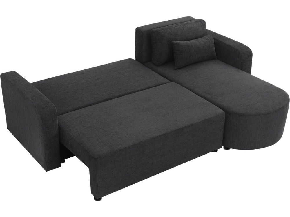 Charles" fabric corner convertible/reversible sofa - 3 seater - Black
