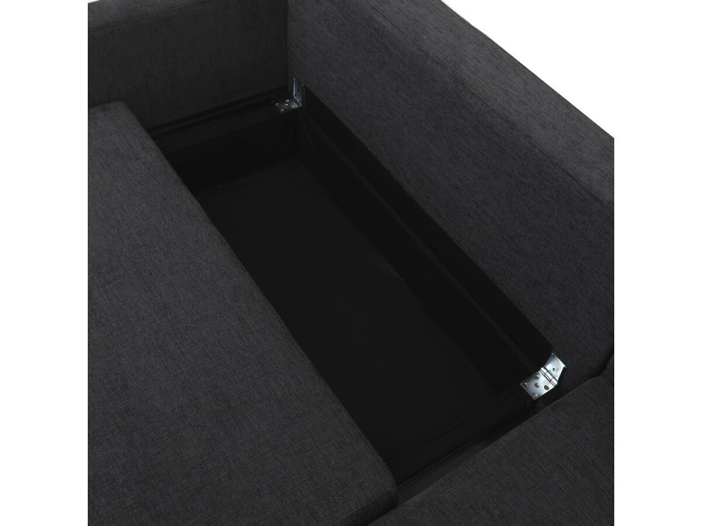 Charles" fabric corner convertible/reversible sofa - 3 seater - Black
