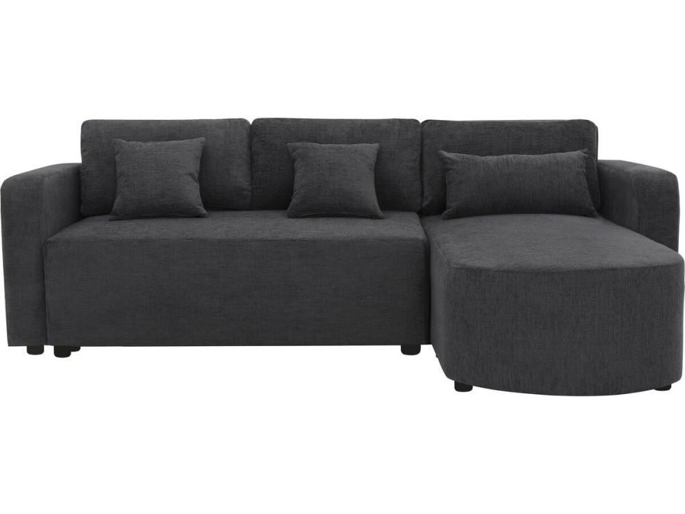 Charles" fabric corner convertible/reversible sofa - 3 seater - Black
